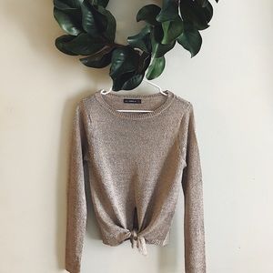 ✨ZARA tie front shimmery sweater✨
